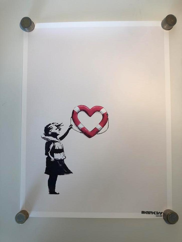 Banksy, het meisje met de ballon, zeefdruk, Antiek en Kunst, Kunst | Litho's en Zeefdrukken, Ophalen of Verzenden