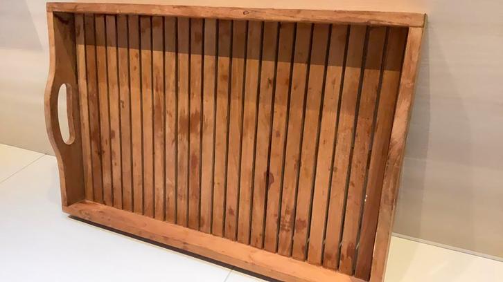 Houten dienblad, Huis en Inrichting, Woonaccessoires | Dienbladen, Gebruikt, Hout, Rechthoekig, Ophalen