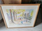 Aquarel de boekverkopers., Ophalen