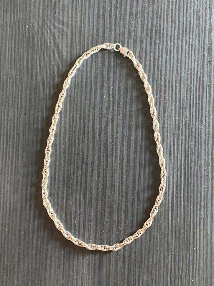 Collier en argent 925 - Maille torsadée - 52 ст - 38,16 g, Handtassen en Accessoires, Kettingen, Zo goed als nieuw, Zilver, Zilver
