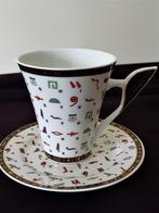 Fathi Mamoud Limoges - tasse et assiette à café en porcelain, Antiquités & Art, Enlèvement ou Envoi