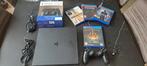 Sony playstation 4 SLIM Zwart en toebehoren, Games en Spelcomputers, Spelcomputers | Sony PlayStation 4, Ophalen, Met 2 controllers