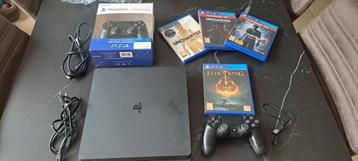 Sony playstation 4 SLIM Zwart en toebehoren beschikbaar voor biedingen