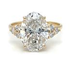 Ring 14k goud met VVS2 diamant 3.74ct met certificaat nieuw!, Neuf, Or, 17 à 18, Jaune