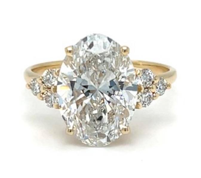 Ring 14k goud met VVS2 diamant 3.74ct met certificaat nieuw!, Bijoux, Sacs & Beauté, Bagues, Neuf, Femme, 17 à 18, Jaune, Or, Avec pierre précieuse