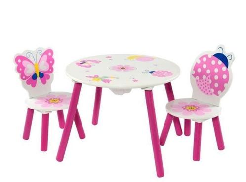 KINDERTAFEL EN STOELTJES BUTTERFLY NIEUW, Enfants & Bébés, Chambre d'enfant | Tables & Chaises, Neuf, Table(s) et Chaise(s), Envoi