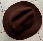 Chapeau en feutre marron femme, Zara, Enlèvement, Porté, Chapeau