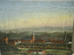 1890 VAN EMELEN huile/toile Paysage Flandres abbaye & moulin, Antiquités & Art, Enlèvement ou Envoi