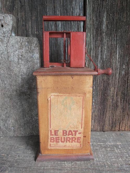 Decoratieve grote oude franse boterkarn Le Bat Beurre, Antiek en Kunst, Antiek | Keukengerei, Ophalen of Verzenden