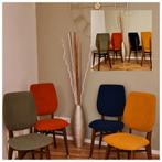 Chaises vintage retro tissus côtelé salle à manger salon bur, Comme neuf, Enlèvement ou Envoi, Tissus