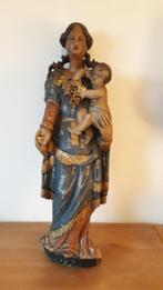 Vierge polychomée 17ième, Antiquités & Art, Art | Sculptures & Bois, Enlèvement