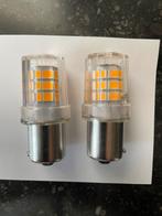 2 Led lampen - knipperlicht 12 volt - oranje, Ophalen of Verzenden