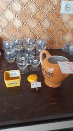 Pot à eau ricard ,  pot à cacahuètes ,doseur , verres, Ophalen of Verzenden, Zo goed als nieuw