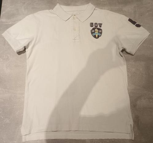 Wit Gov Denim poloshirt in maat 14 jaar, Kinderen en Baby's, Kinderkleding | Maat 164, Zo goed als nieuw, Jongen, Overige typen