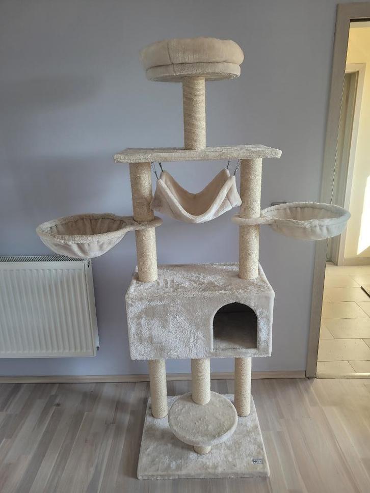 Bijna nieuwe krabpaal voor katten van 2 m hoog, Dieren en Toebehoren, Krabmeubelen, Zo goed als nieuw, Krabpaal, Ophalen of Verzenden
