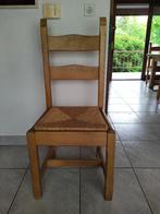 6 rustieke eiken stoelen met rieten zitting, Ophalen, Gebruikt, Riet of Rotan, Vijf, Zes of meer stoelen