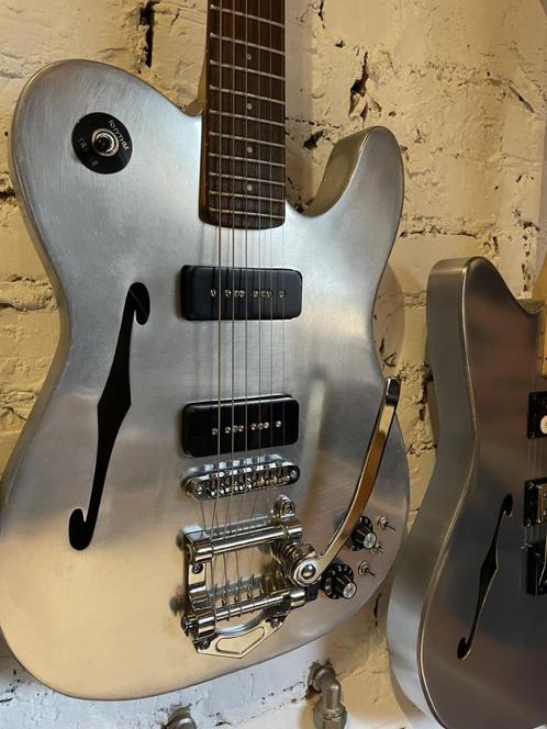 aluminium Telecaster Jazzmaster, Muziek en Instrumenten, Snaarinstrumenten | Gitaren | Elektrisch, Zo goed als nieuw, Hollow body
