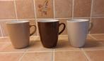 3 gekleurde Koffietassen bruin beige mokka, Huis en Inrichting, Keuken | Servies, Zo goed als nieuw, Ophalen