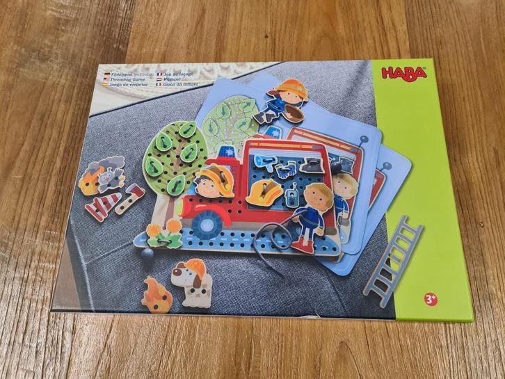 Haba rijgspel brandweer, Kinderen en Baby's, Speelgoed | Educatief en Creatief, Nieuw, Knutselen, Bouwen, Puzzelen, Ophalen of Verzenden