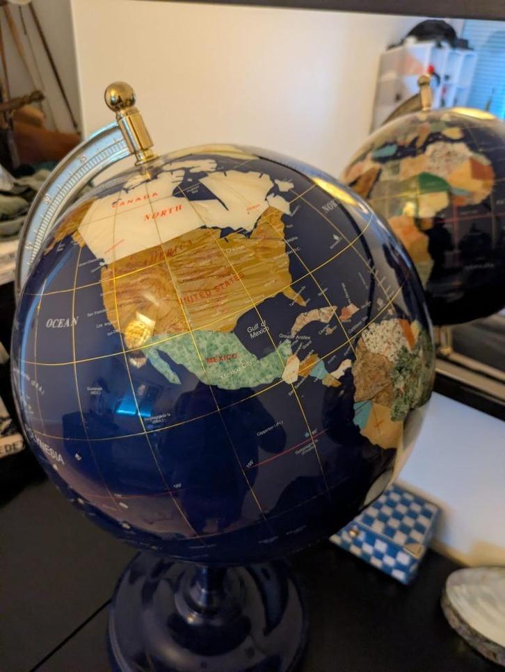 Edelstenen wereldbol, Antiek en Kunst, Curiosa en Brocante, Ophalen