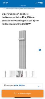 Nieuw: witte glanzende radiator, dubbel, 40cm op 180cm, Doe-het-zelf en Bouw, Verwarming en Radiatoren, Nieuw, Radiator, Ophalen