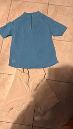 Blauw fietstruitje en wit fietsbroek, Kleding | Heren, Ophalen of Verzenden, Zo goed als nieuw, Maat 48/50 (M), Blauw