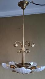 Kroonluchter met 5 lampen, Deknudt., Ophalen of Verzenden, Glas