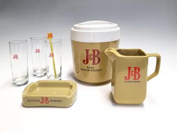J&B Whisky  asbak kannetje ijsemmer glazen stearers retro