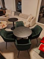Tafel met 4 donkergroene stoelen, Huis en Inrichting, Ophalen, Zo goed als nieuw