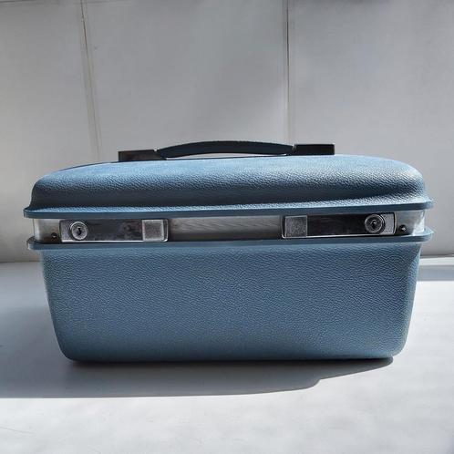 Royal Traveller (Samsonite). Vintage eindjaren 1970., Handtassen en Accessoires, Beautycases, Gebruikt, Hardcase, Blauw, Met spiegeltje(s)