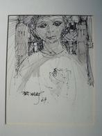 1964 Jef VAES Tienen /Hoegaarden portretje inkt & grey wash, Enlèvement ou Envoi