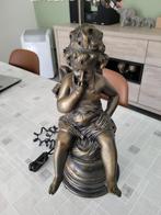 Bronzen beeld met lamp., Antiek en Kunst, Antiek | Brons en Koper, Ophalen, Brons