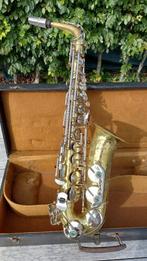 antieke saxofoon DOLNET, Muziek en Instrumenten, Blaasinstrumenten | Saxofoons, Ophalen of Verzenden, Gebruikt, Alt, Met koffer