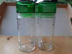 Vintage glazen potten (3), Ophalen of Verzenden, Gebruikt, Glas, Kom(men)