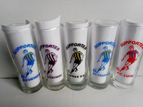 Unieke longdrinkglazen Belgische voetbalploegen collectables, Verzamelen, Sportartikelen en Voetbal, Zo goed als nieuw, Overige typen