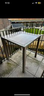 Terras tafel & 2 stoelen, Ophalen, Gebruikt, Vierkant, Metaal
