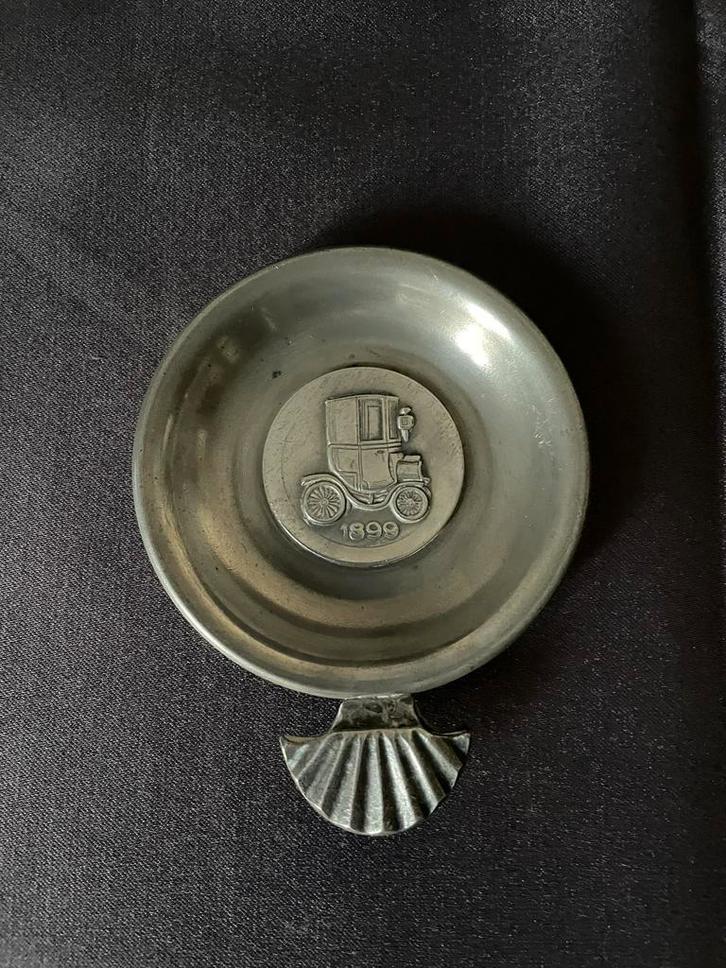 Decoratieve tinnen schaal - oldtimer 1899, Antiek en Kunst, Antiek | Tin, Ophalen