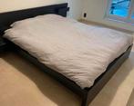 Dubbel bed / tweepersoonsbed 160 x 200 Ikea Malm zwartbruin, Huis en Inrichting, Slaapkamer | Bedden, 160 cm, Bruin, Zo goed als nieuw