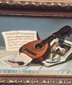 peinture à l’huile instrument de musique  nature morte fait
