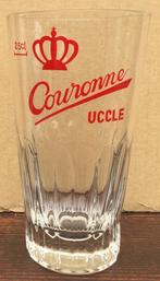 Bier brouwerij glas Couronne Uccle Ukkel 25cl geribd, Ophalen of Verzenden