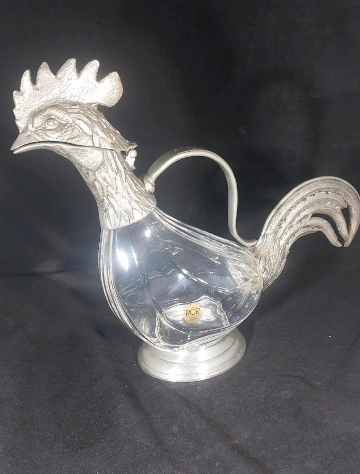 Valpeltro Arte geblazen karaf met tin, Antiek en Kunst, Antiek | Glaswerk en Kristal, Ophalen of Verzenden