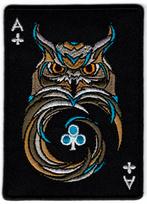 Ace of Clubs Owl stoffen opstrijk patch embleem #2, Verzenden, Nieuw, Overige typen
