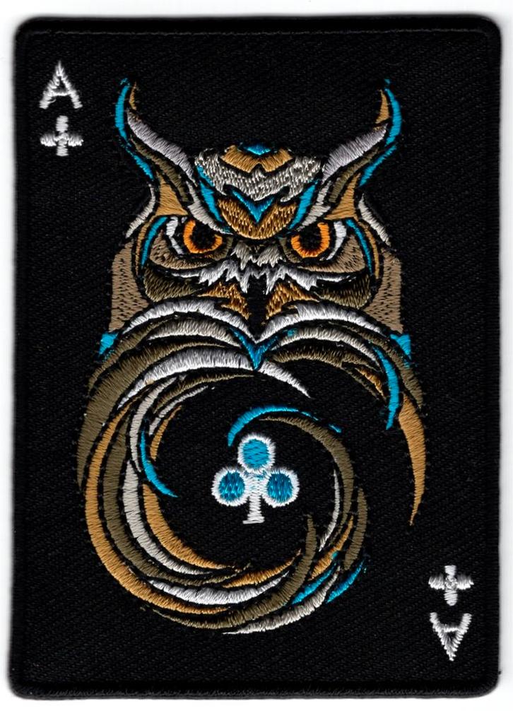 Ace of Clubs Owl stoffen opstrijk patch embleem #2, Verzamelen, Kleding en Patronen, Nieuw, Overige typen, Verzenden