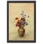 Fleurs dans un vase - Toile Odilon Redon + cadre à pâtisseri, 75 à 100 cm, Envoi, Création originale, 50 à 75 cm