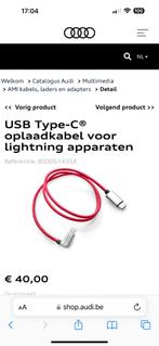 USB Apple lightning kabel Audi (nieuw!), Telecommunicatie, Mobiele telefoons | Telefoon-opladers, Ophalen of Verzenden, Nieuw