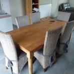 Teak tafel en 6 stoelen, Huis en Inrichting, Ophalen of Verzenden, Zo goed als nieuw