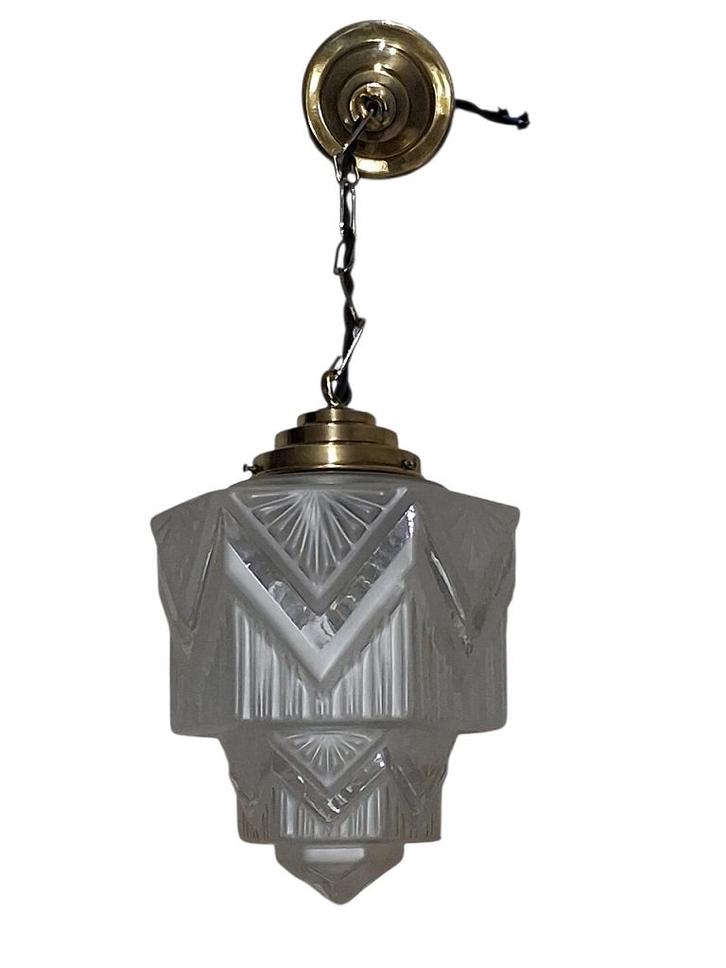 skyscraper Art-deco hanglamp, Antiquités & Art, Antiquités | Éclairage, Enlèvement