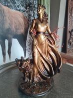 art deco/dame met honden/plaaster/eventueel thuis leverbaar, Antiek en Kunst, Ophalen