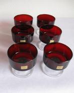 Luminarc robijnrode dessertcoupes 6 stuks, Ophalen of Verzenden, Zo goed als nieuw, Overige typen