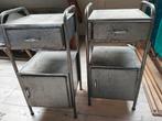 2 vintage industriële nachtkastjes, Ophalen